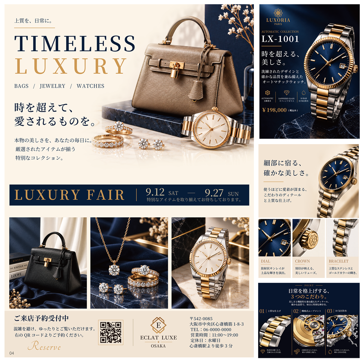 LUXORIAの時計・ジュエリー広告ビジュアル